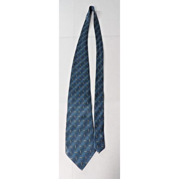 Kenneth Cole New York Mens Neck Tie Silk Blue Gray Geometric Diamonds - Picture 3 of 7